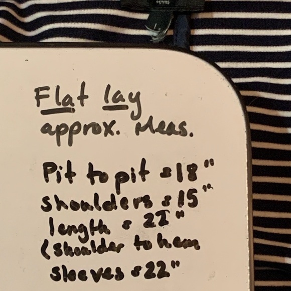 Talbots Blazer Women Size Large Petite Navy White Stripes Cotton Blend Nautical - Picture 5 of 5